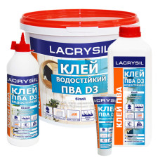 Клей "PVA (D3)" водостійкий ТМ "LACRYSIL" 0,75кг