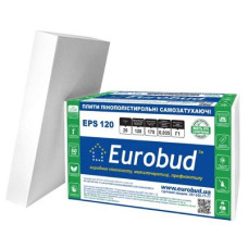 Пінопласт "ЕРS-120" 30х1000х1000мм ТМ "EUROBUD" (пак. 0,6м³ / 20 шт)