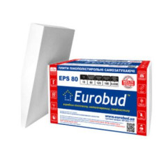 Пінопласт "ЕРS-80" 100х1000х1000мм ТМ "EUROBUD" (пак. 0,6м³ / 6 шт)