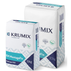 Клей для гіпсокартону KM MontageFix ТМ "КРУМіКС" (КRUMIX) 15,0кг (пал. 1,2т)