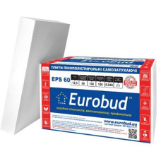 Пінопласт "ЕРS-60" 50х1000х1000мм ТМ "EUROBUD" (пак. 0,6м³ / 12 шт)