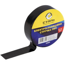 Стрічка електроізоляційна 0,15х17мм х 20м ПВХ чорна ТМ "СТАЛЬ" арт.38001