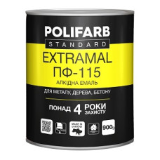Емаль алкідна "ExtraMal ПФ-115" (Біла) ТМ "POLIFARB" 0,9кг